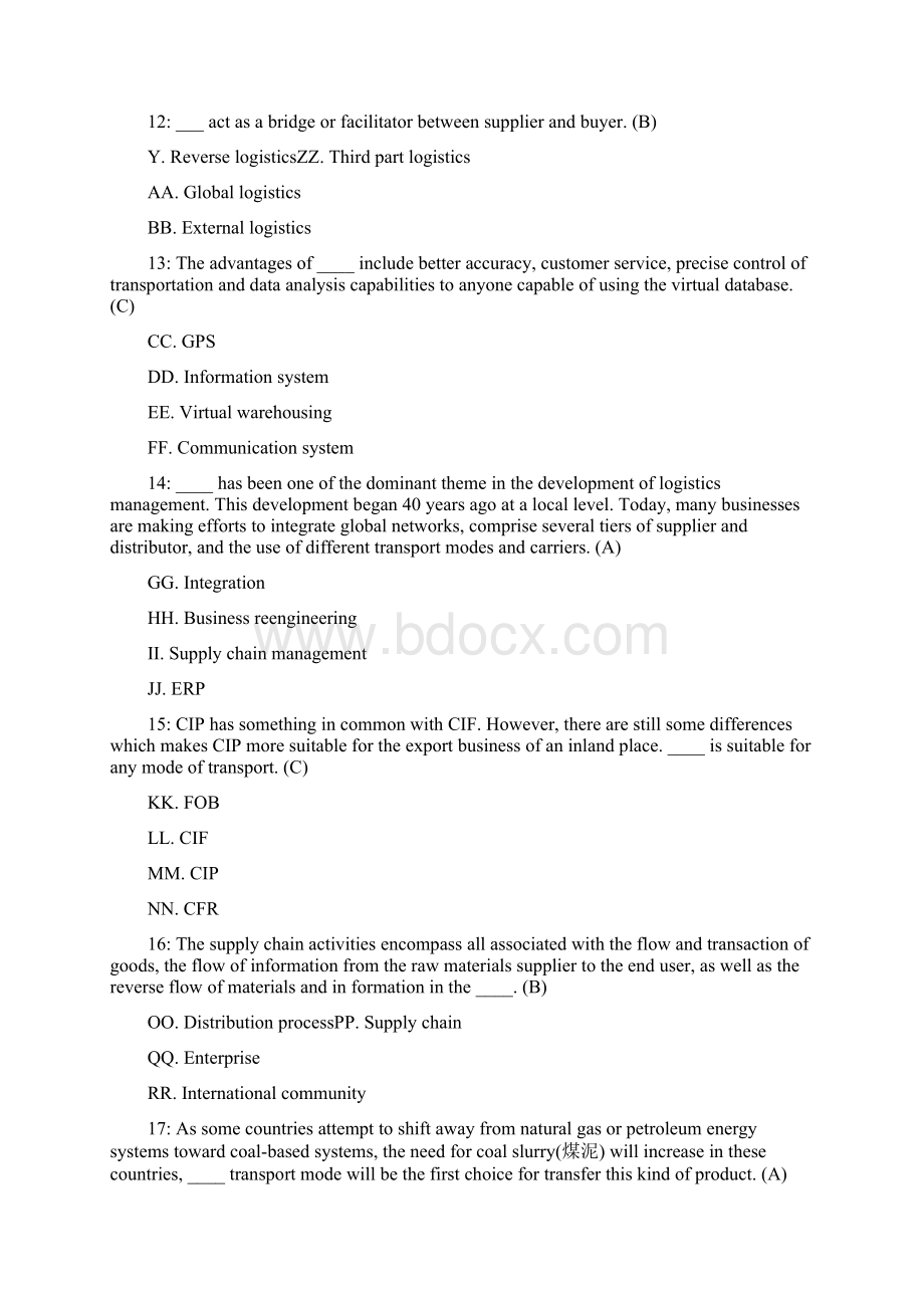 助理物流师物流英语练习1Word格式文档下载.docx_第3页