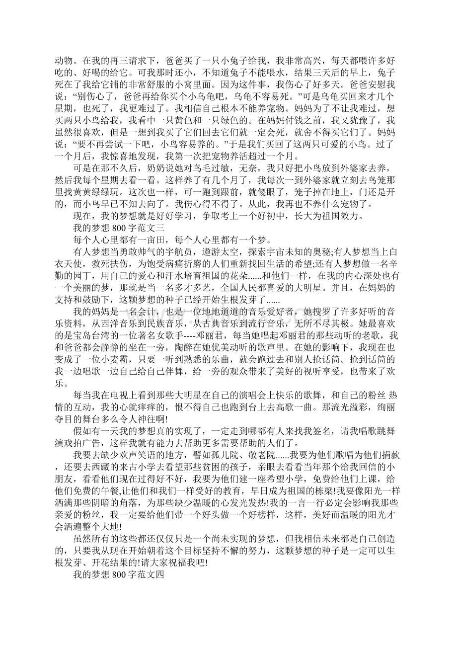 我的梦想800字优秀作文范文10篇.docx_第2页