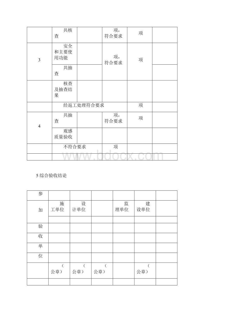 单位工程竣工验收记录表例表Word格式文档下载.docx_第2页