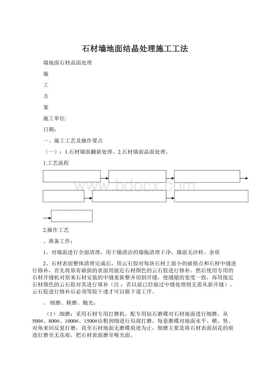 石材墙地面结晶处理施工工法Word文件下载.docx_第1页