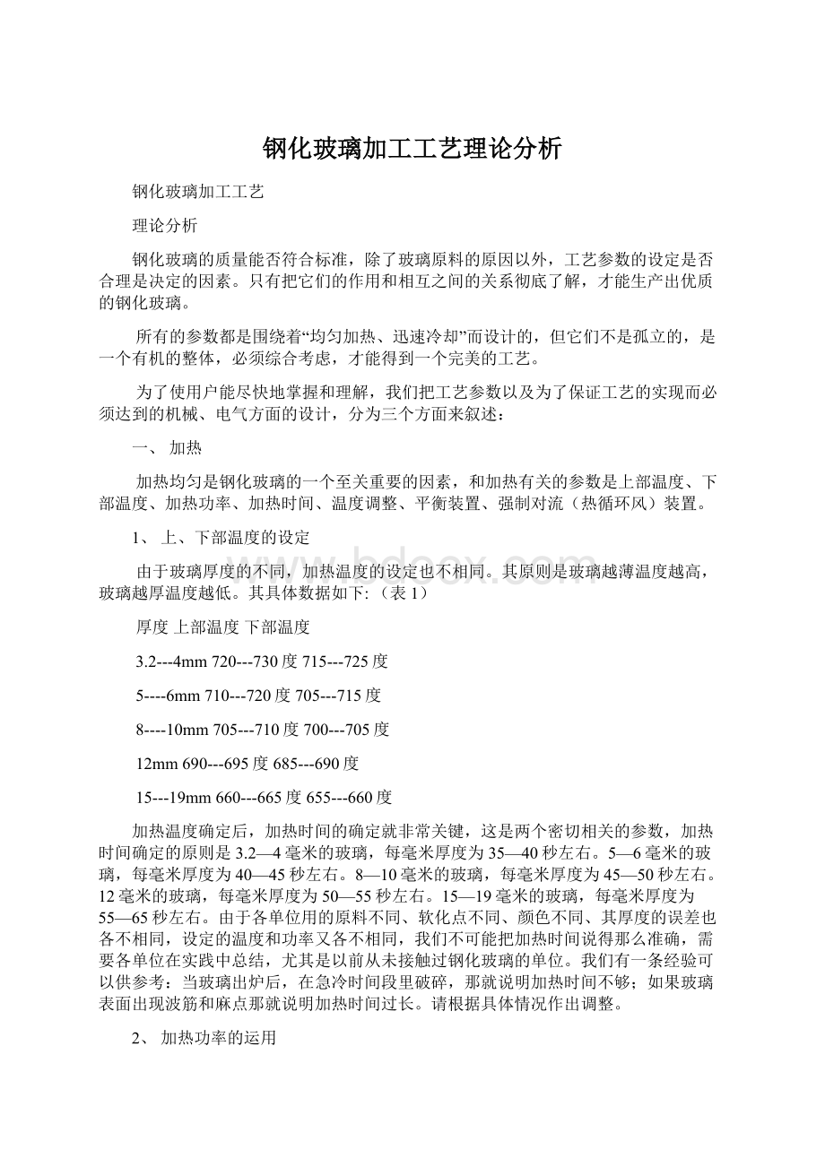 钢化玻璃加工工艺理论分析文档格式.docx_第1页