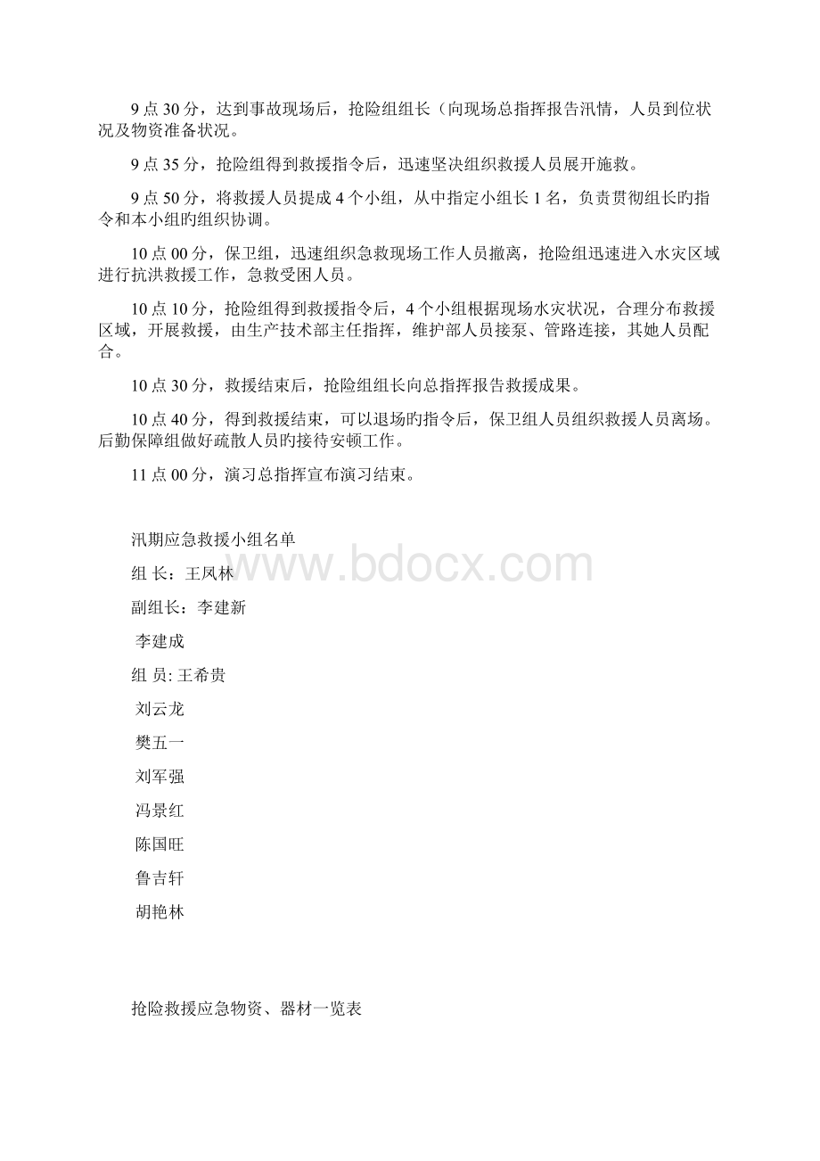 防汛应急预案及演练活动方案文档格式.docx_第3页