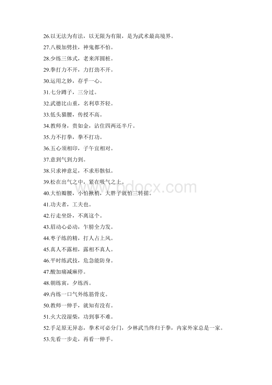 关于功夫的格言武术励志名言名句大全.docx_第2页