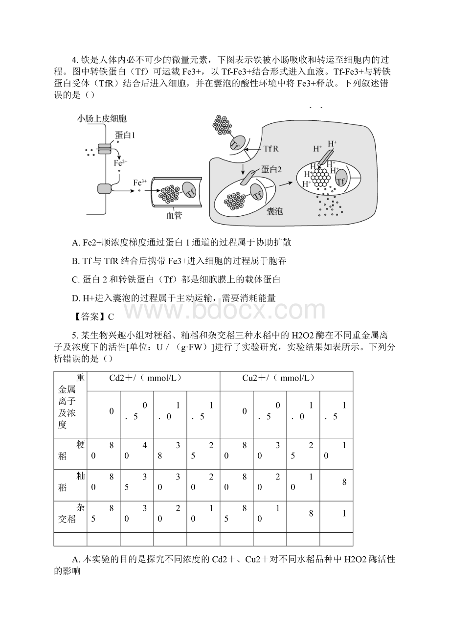 届河北省衡水中学高三上学期第五次调研考试生物试题Word文档下载推荐.docx_第2页