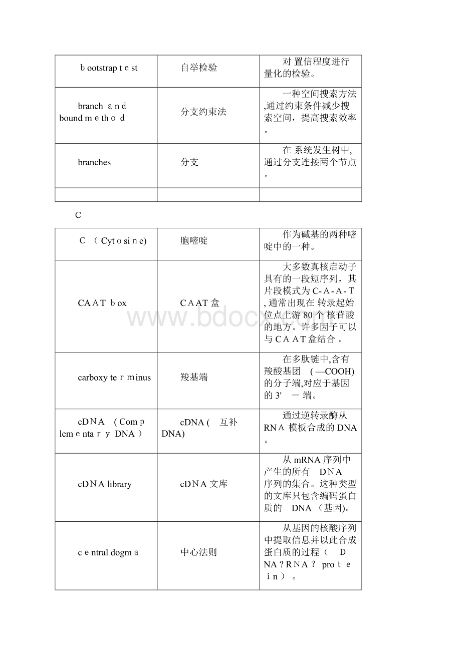 分子生物学常用基本词汇表.docx_第3页