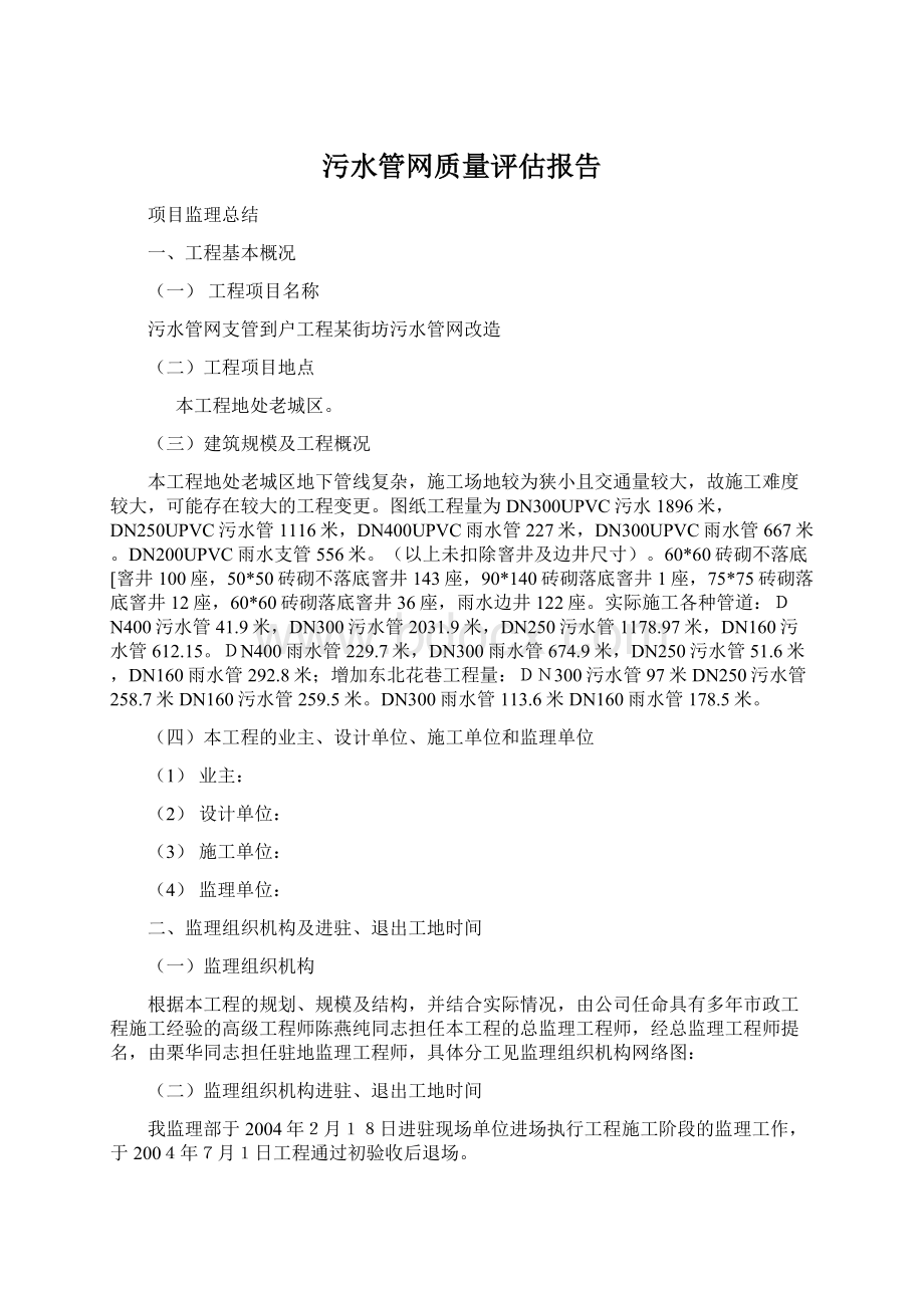 污水管网质量评估报告.docx