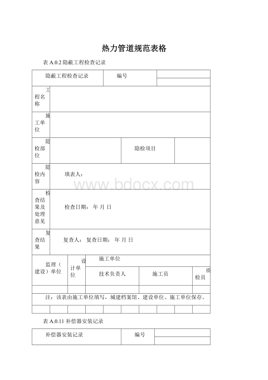 热力管道规范表格.docx_第1页