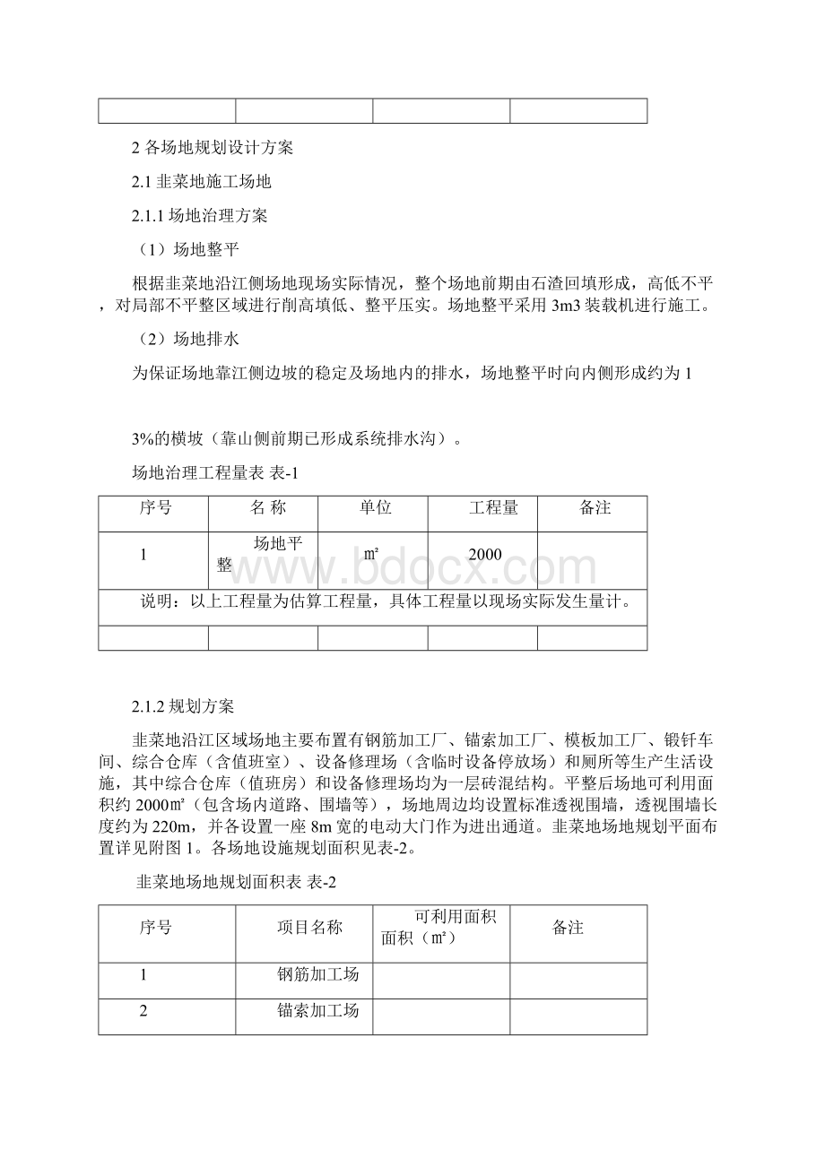 乌东德水电站左岸转轮加工厂土建及机电设备安装工程施工场地布置Word下载.docx_第2页