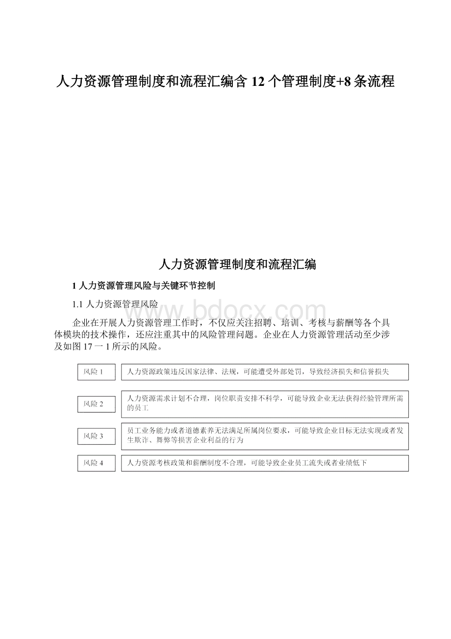 人力资源管理制度和流程汇编含12个管理制度+8条流程.docx_第1页