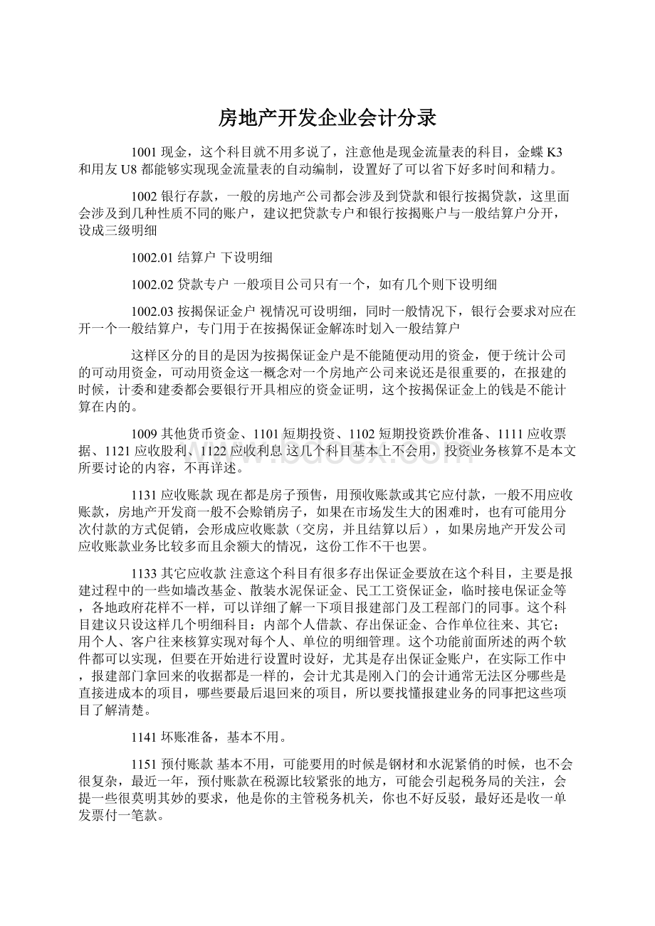 房地产开发企业会计分录.docx_第1页