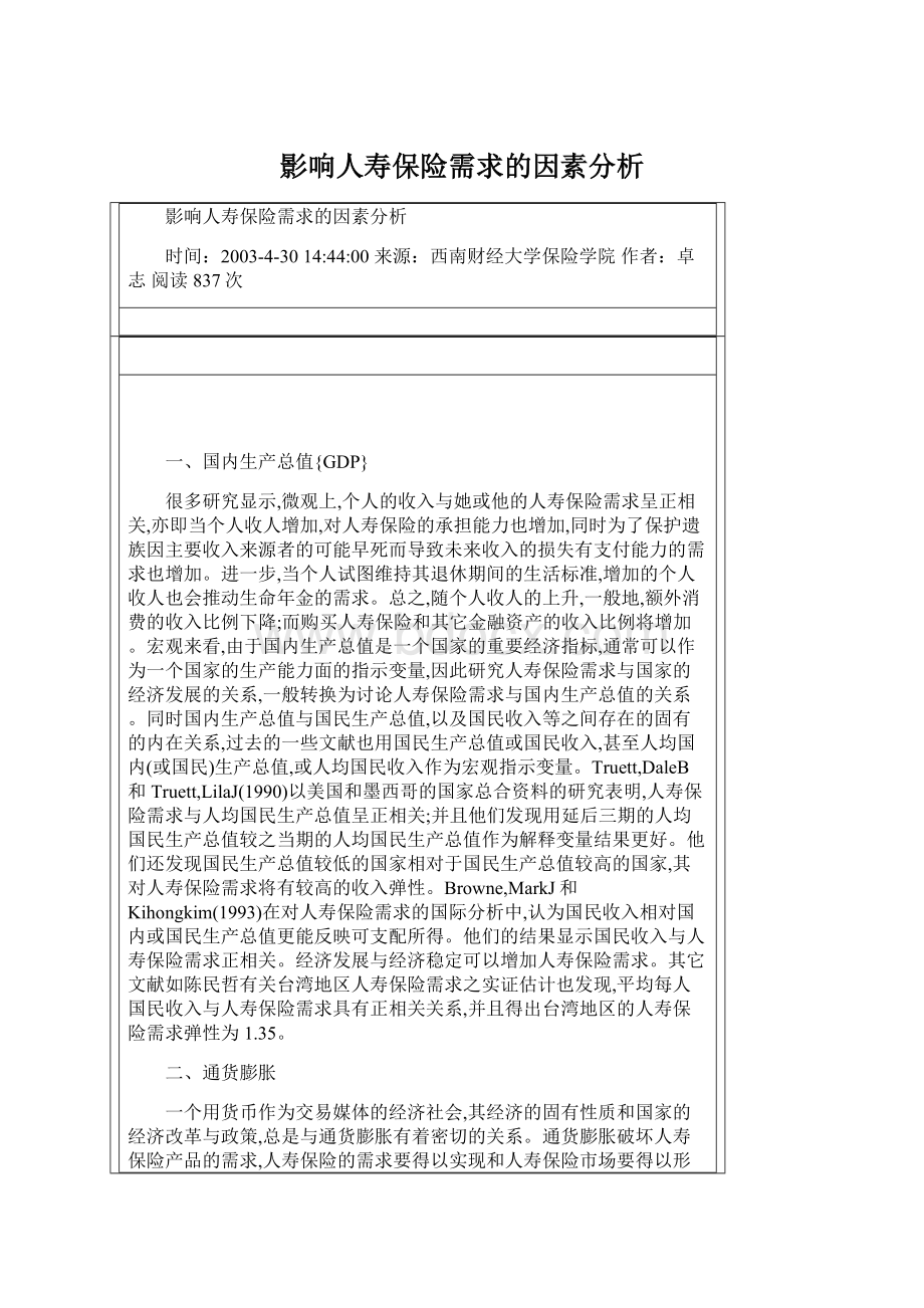 影响人寿保险需求的因素分析.docx