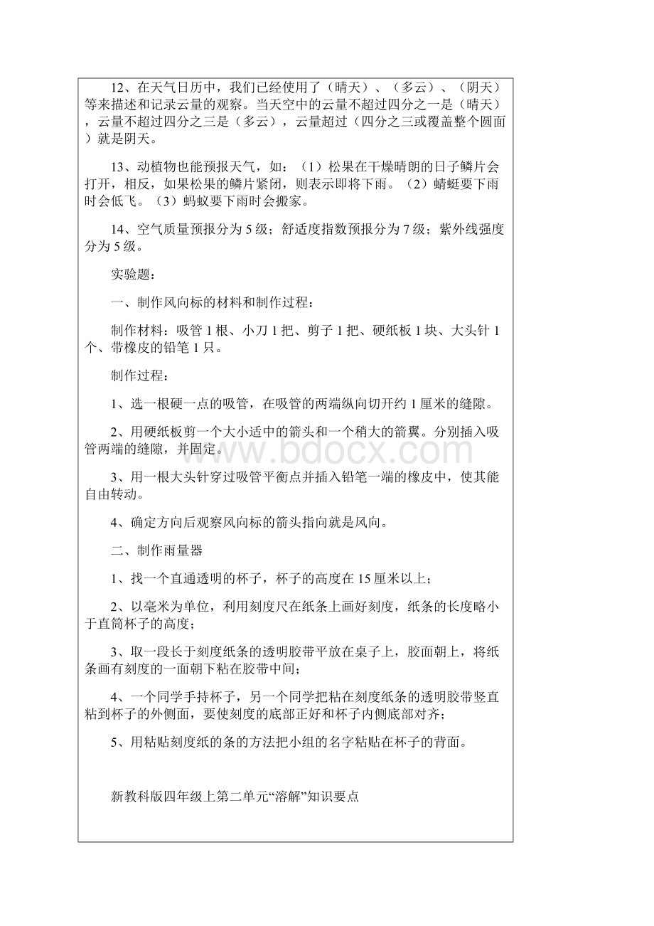 小学四年级科学上册复习教学知识点归纳总结期末测试试题习题大全Word格式.docx_第2页