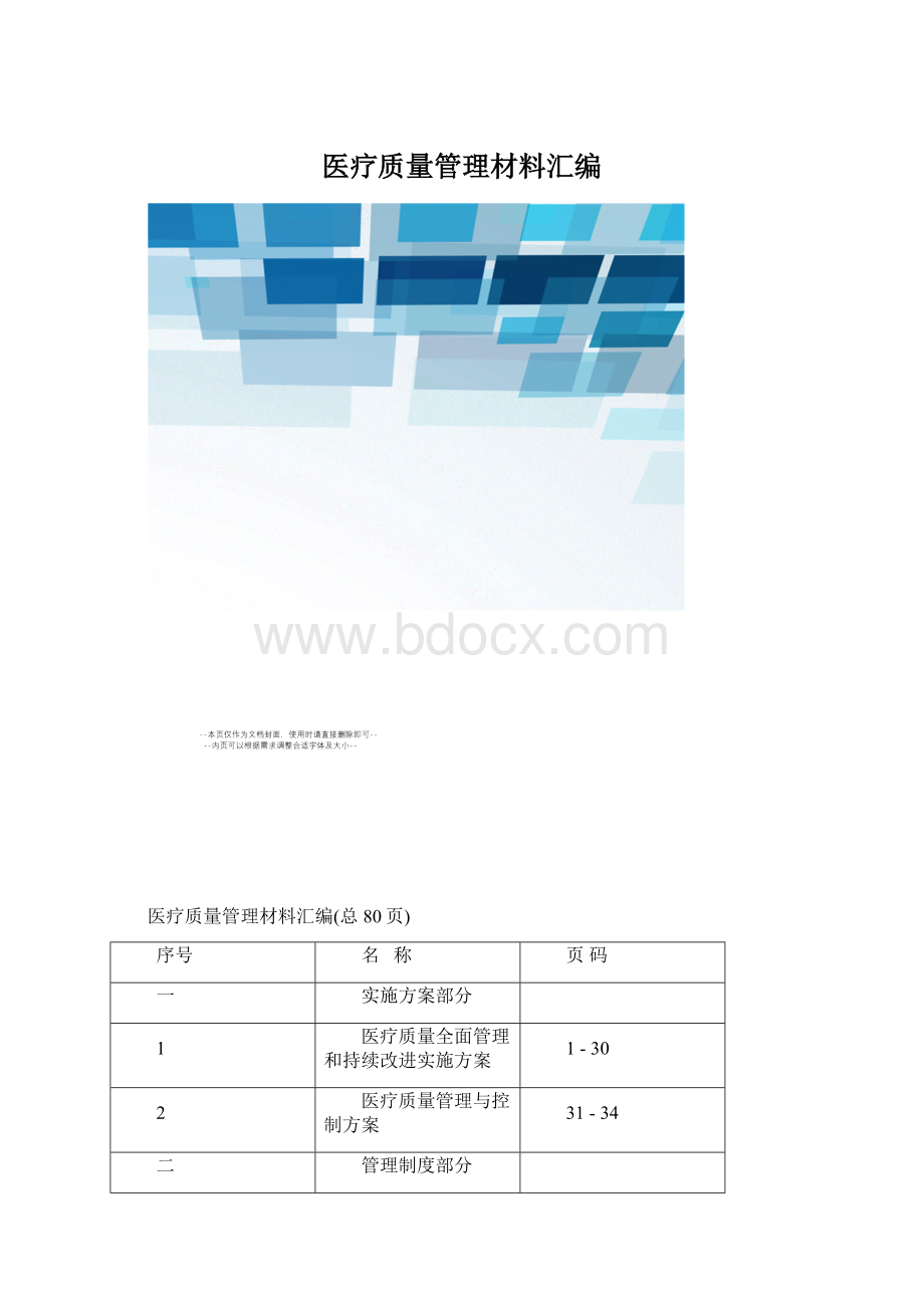 医疗质量管理材料汇编.docx