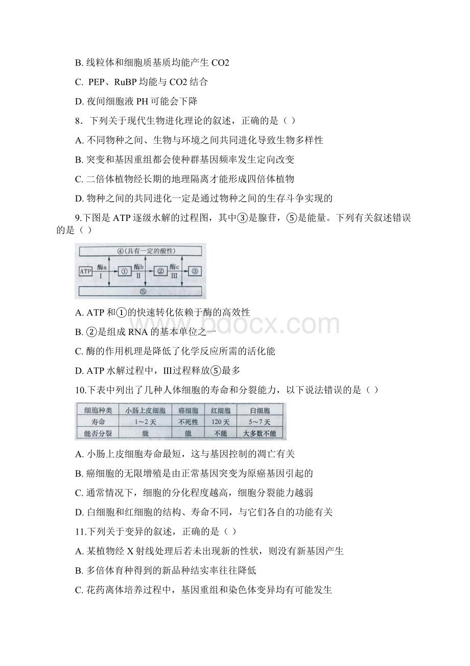 江苏省沭阳县修远中学高二生物月考试题选修Word文件下载.docx_第3页