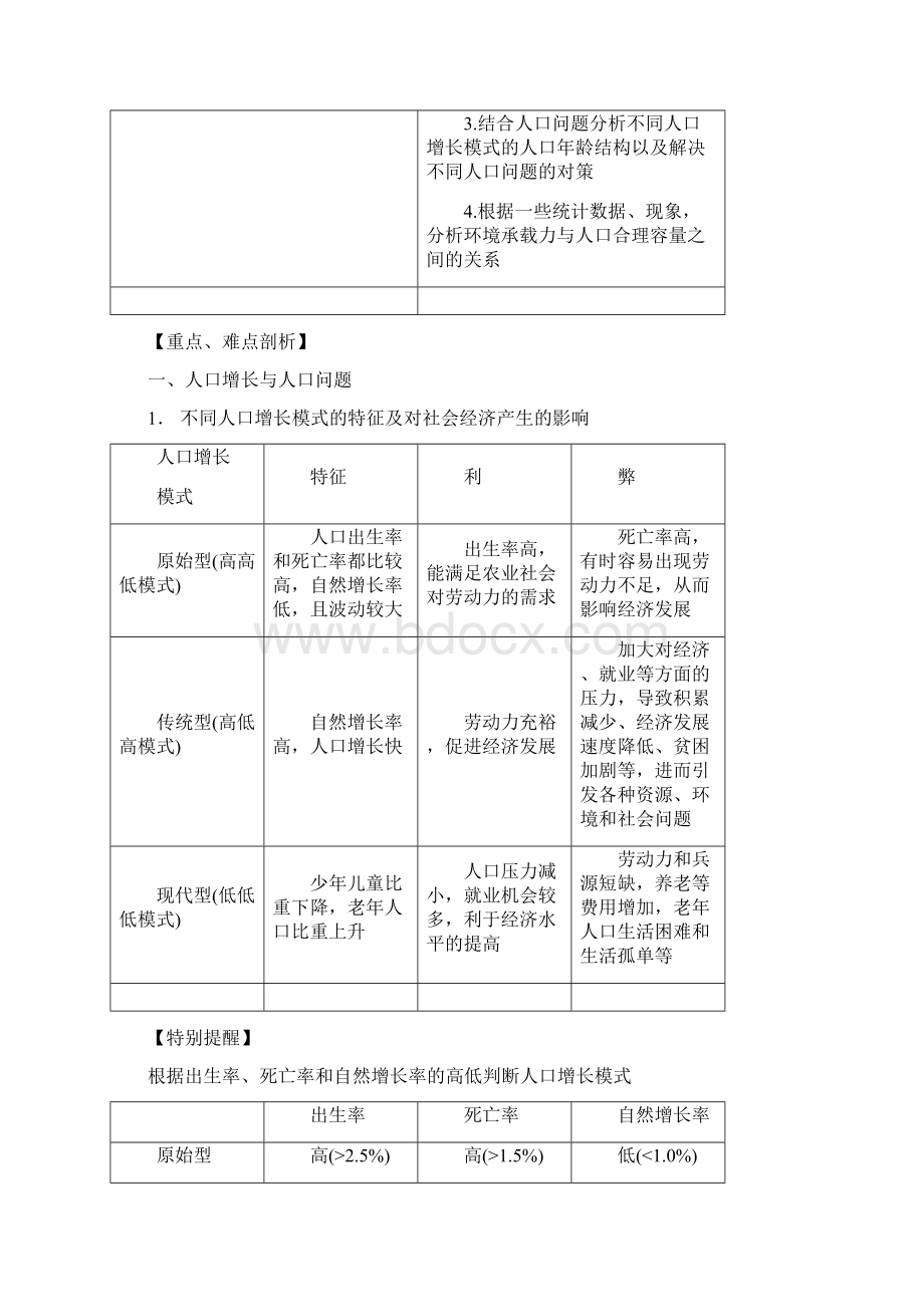 高考地理考纲解读突破专题09人口与地理环境教学案含答案.docx_第2页