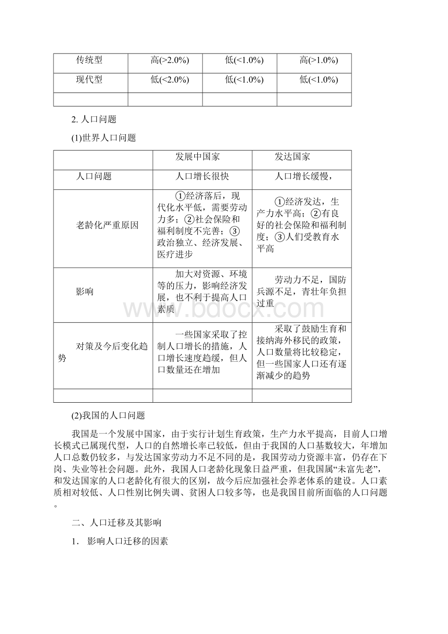 高考地理考纲解读突破专题09人口与地理环境教学案含答案文档格式.docx_第3页