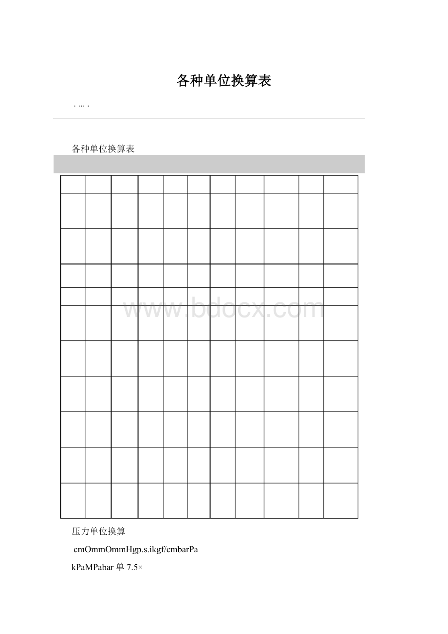 各种单位换算表文档格式.docx_第1页