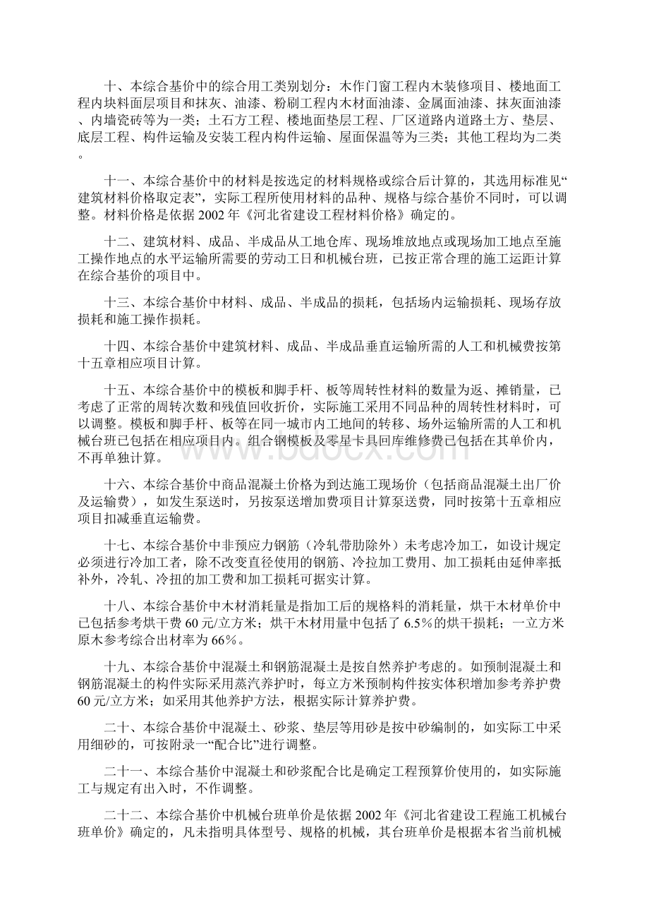 河北省建筑工程预算综合基价定额.docx_第2页