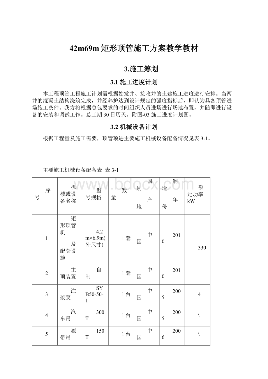 42m69m矩形顶管施工方案教学教材.docx_第1页