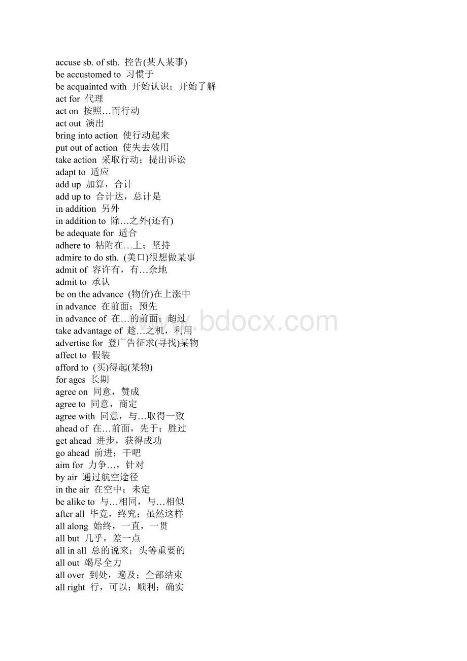 最新大学英语四级短语词组总汇精华.docx_第2页