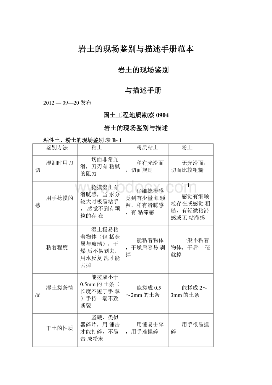 岩土的现场鉴别与描述手册范本.docx