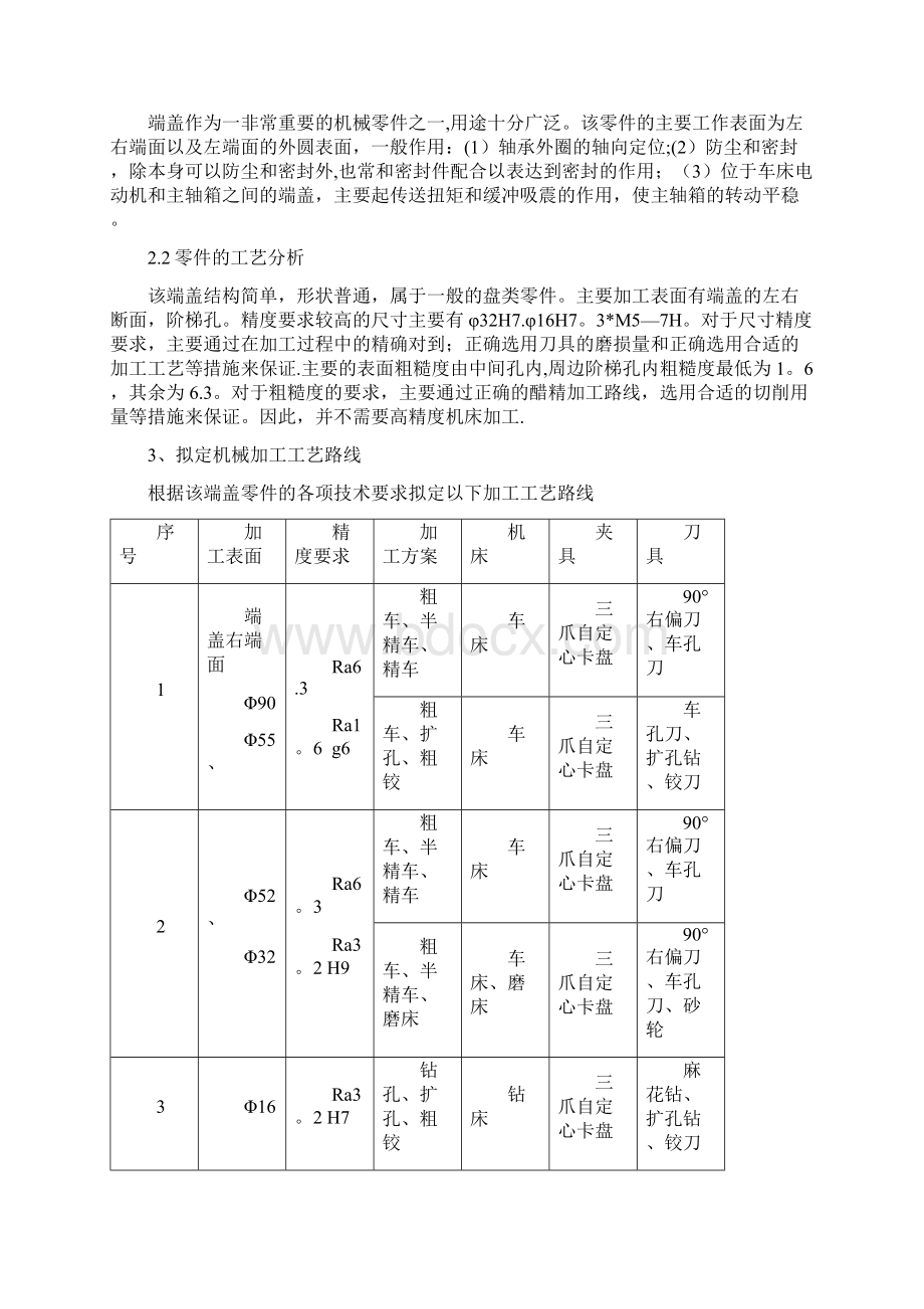 机械制造工艺学课程设计端盖Word格式文档下载.docx_第3页