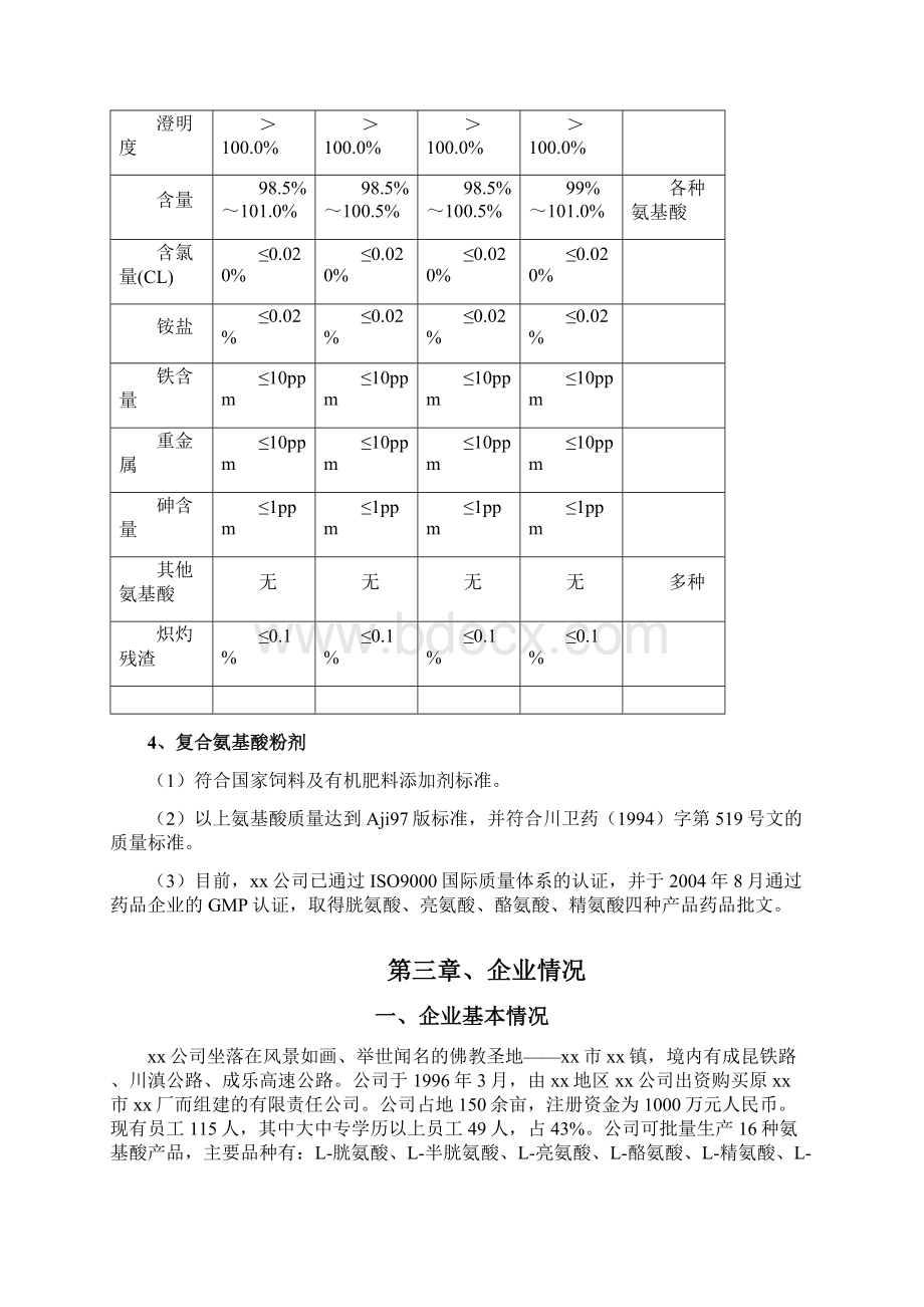 氨基酸产品扩大产能技改工程可行性研究报告完美版.docx_第3页