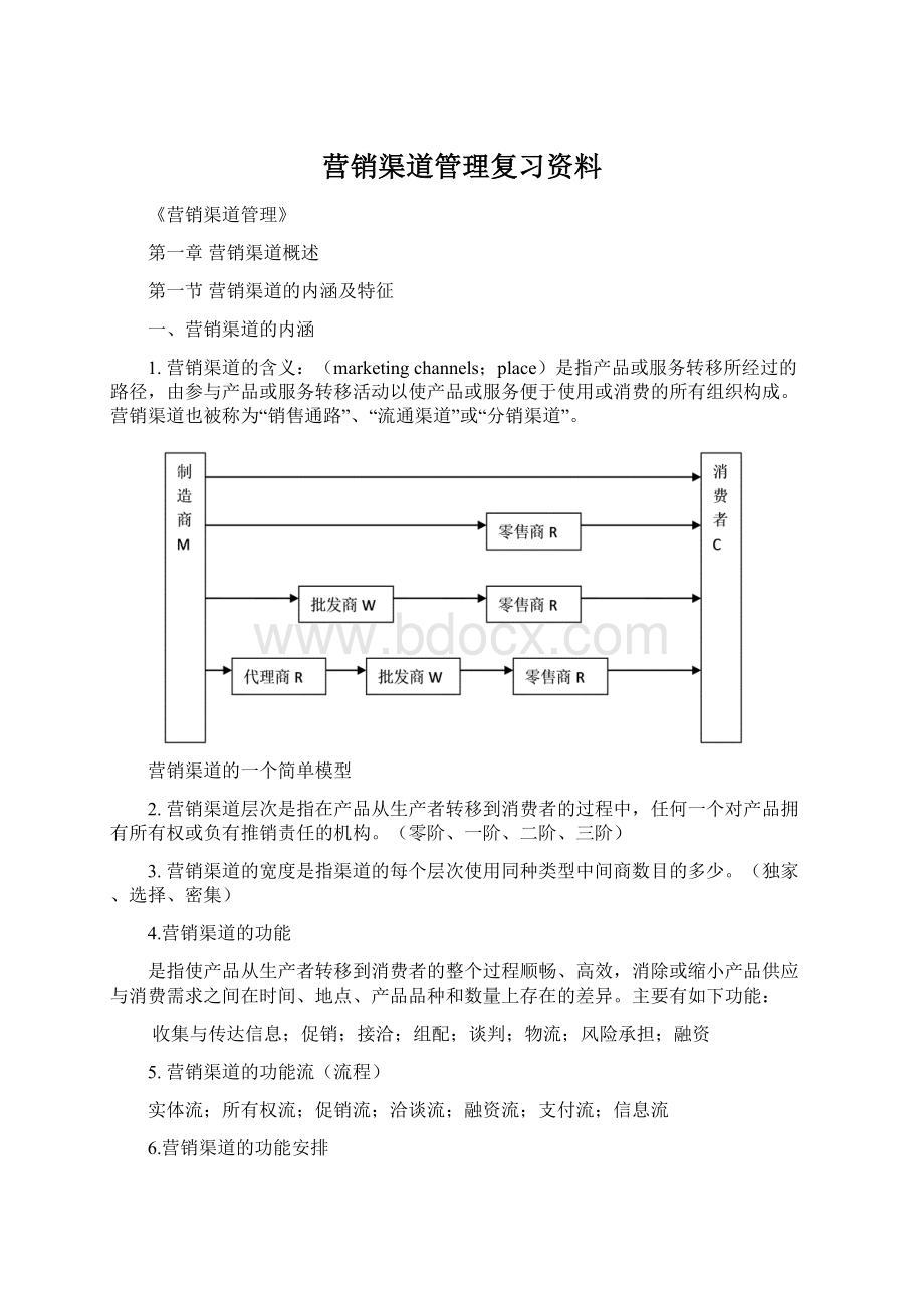 营销渠道管理复习资料.docx_第1页