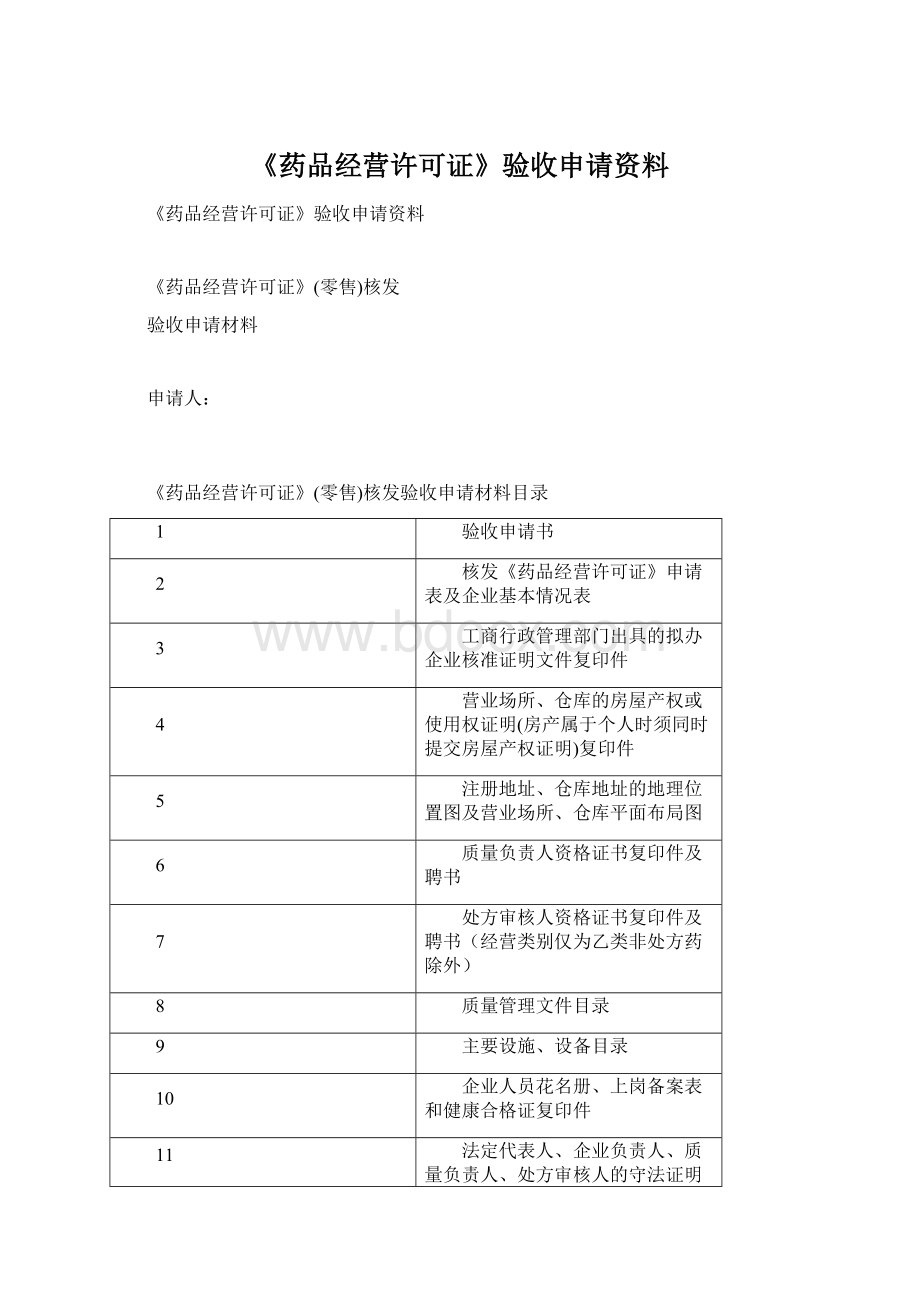 《药品经营许可证》验收申请资料.docx