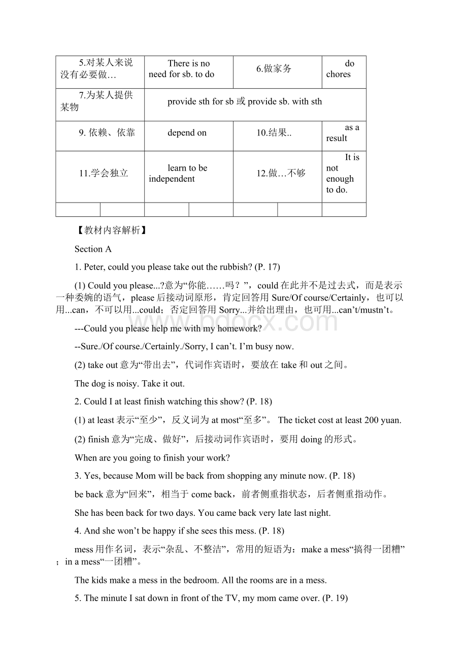 短语语法知识汇总 人教版八年级英语下册Unit3Couldyoupleasecleanyourroom1 2.docx_第2页