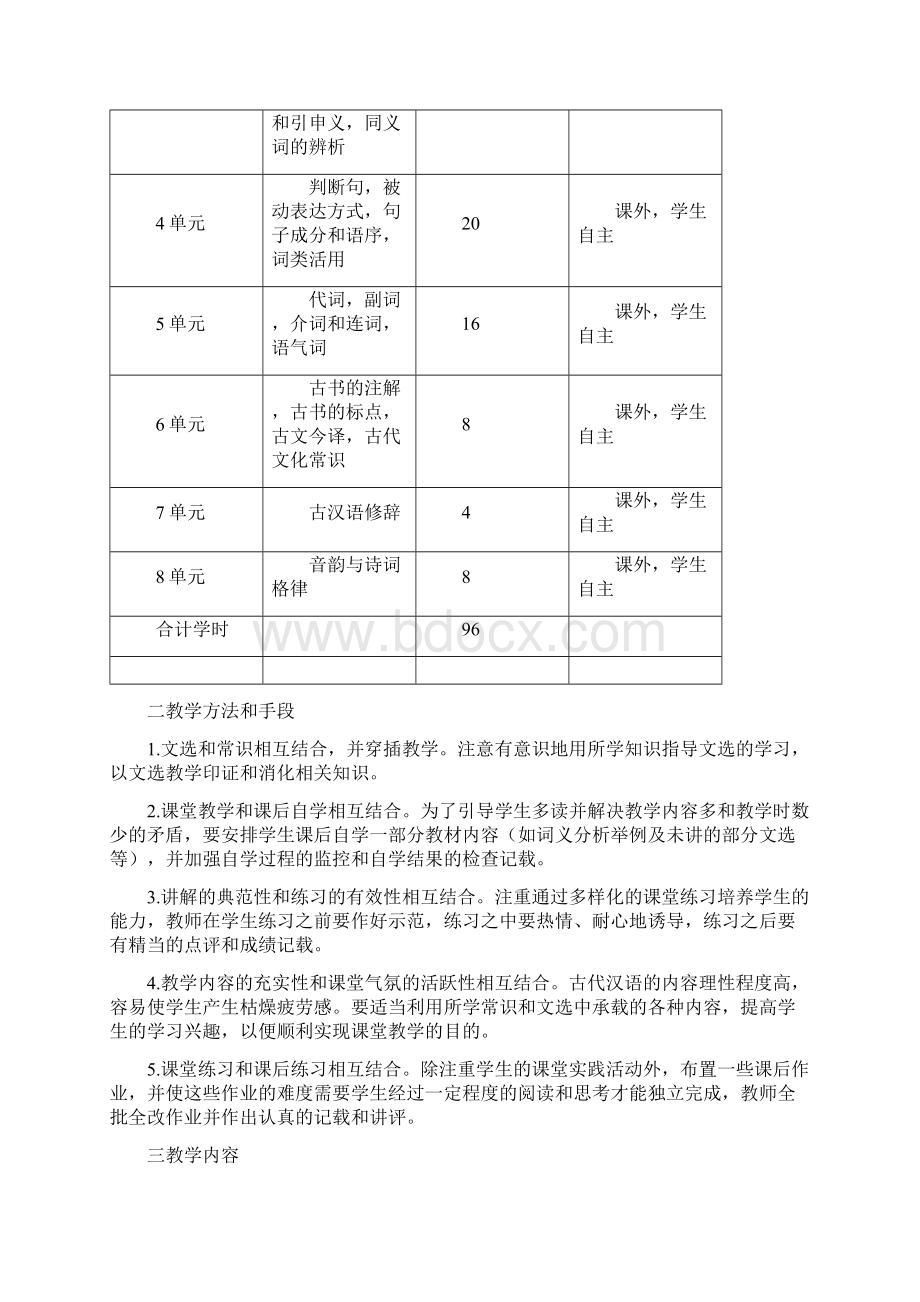 《古代汉语》教学大纲Word下载.docx_第2页