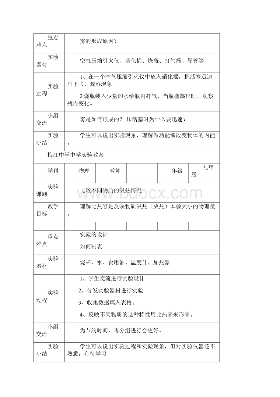 人教版九年级物理实验教案简化检查.docx_第3页