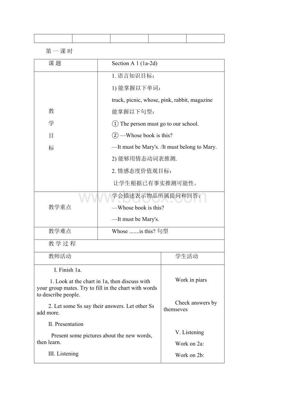 人教版九年级英语第八单元教案Word文档格式.docx_第2页