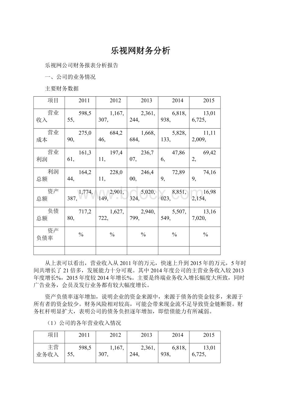 乐视网财务分析.docx