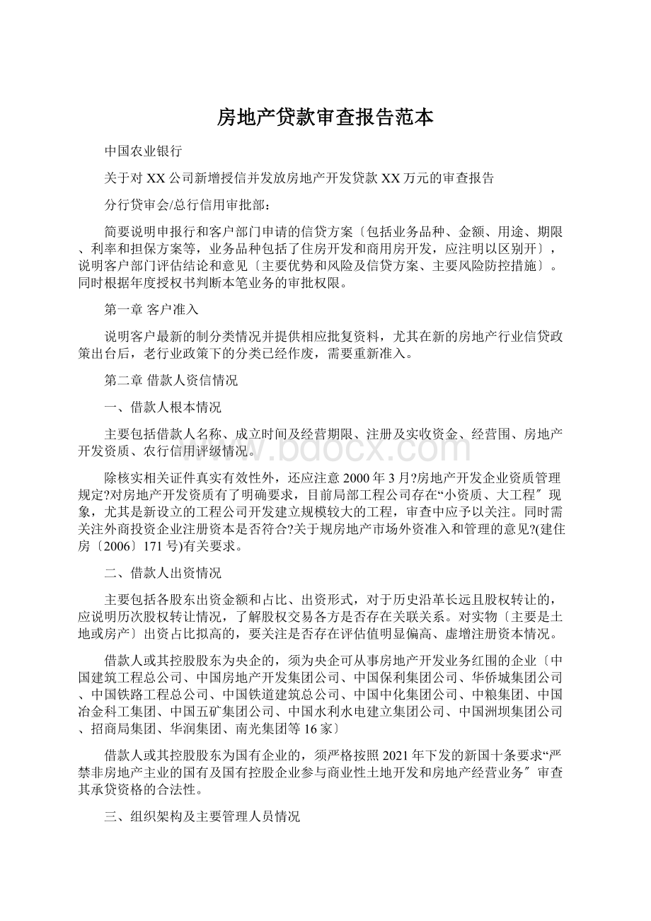 房地产贷款审查报告范本.docx_第1页