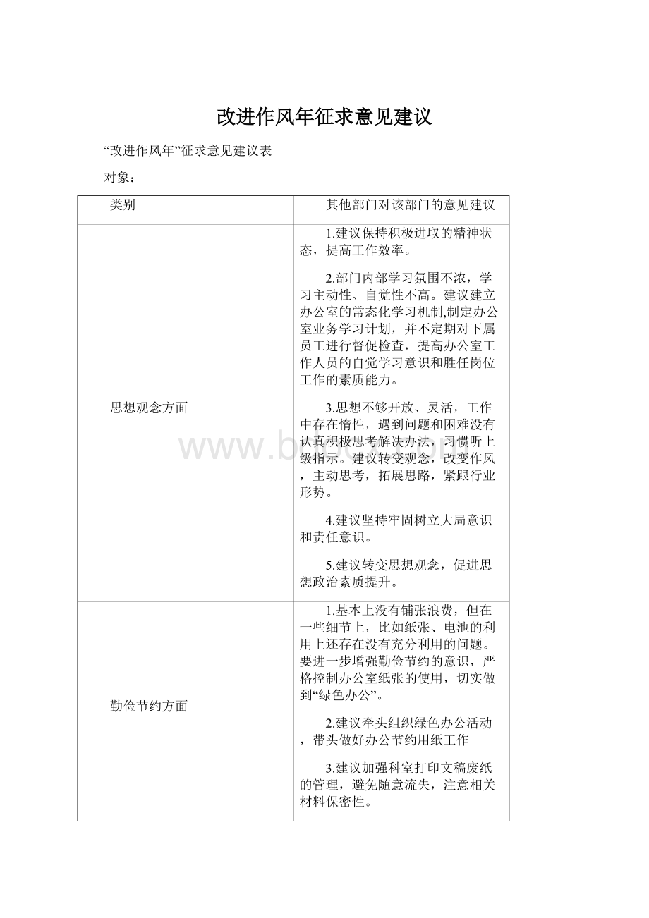 改进作风年征求意见建议.docx_第1页