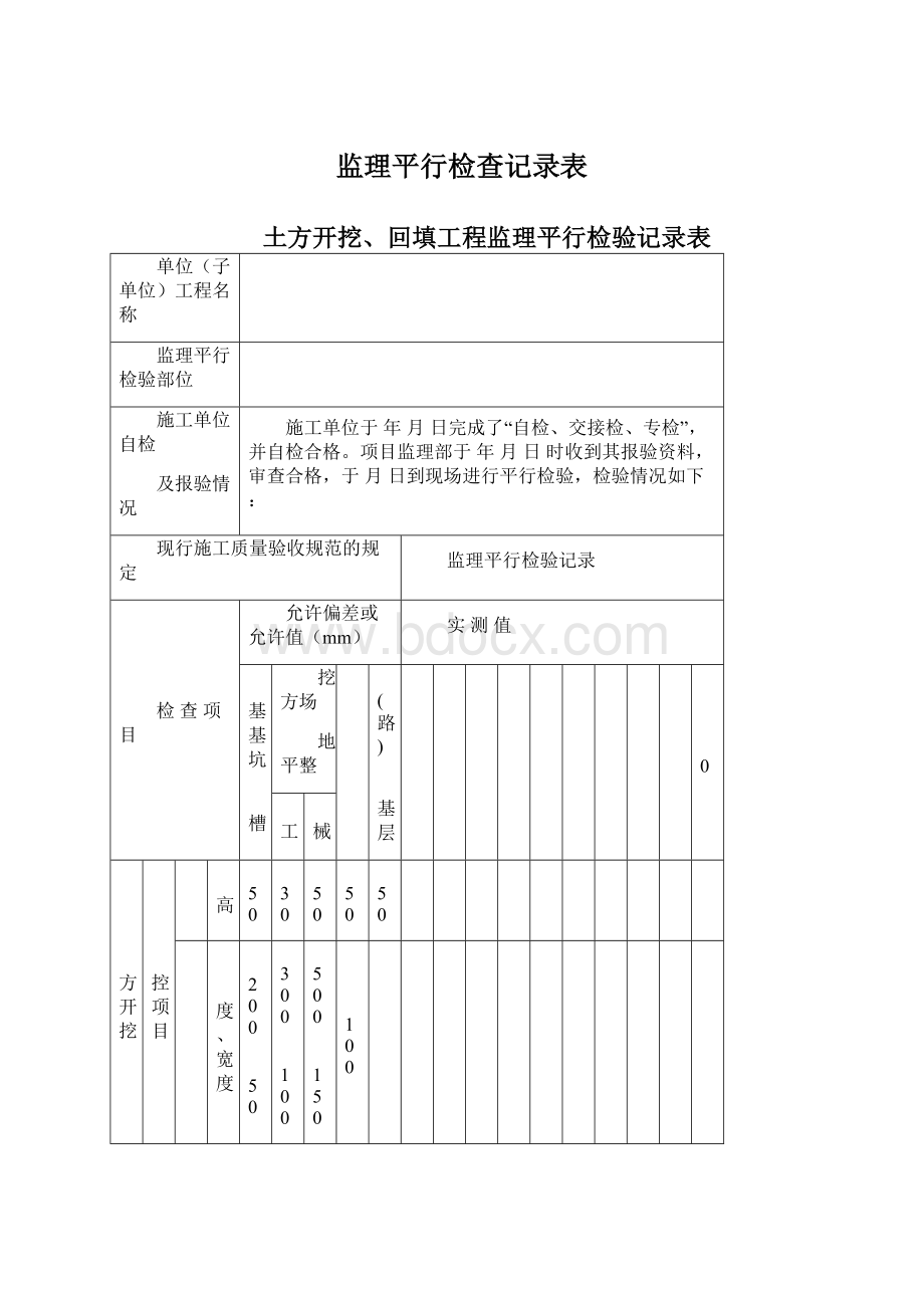 监理平行检查记录表.docx_第1页