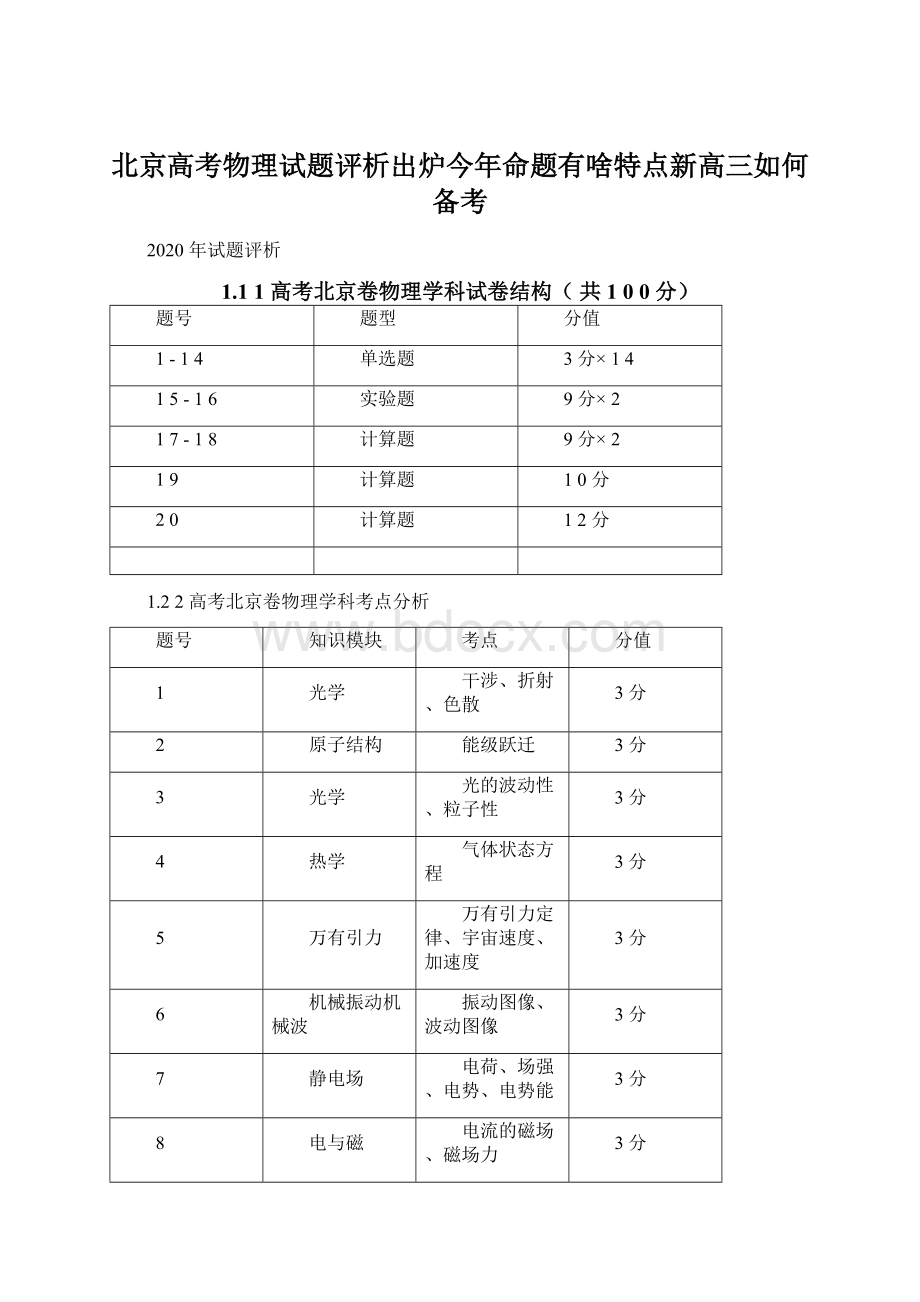 北京高考物理试题评析出炉今年命题有啥特点新高三如何备考.docx_第1页