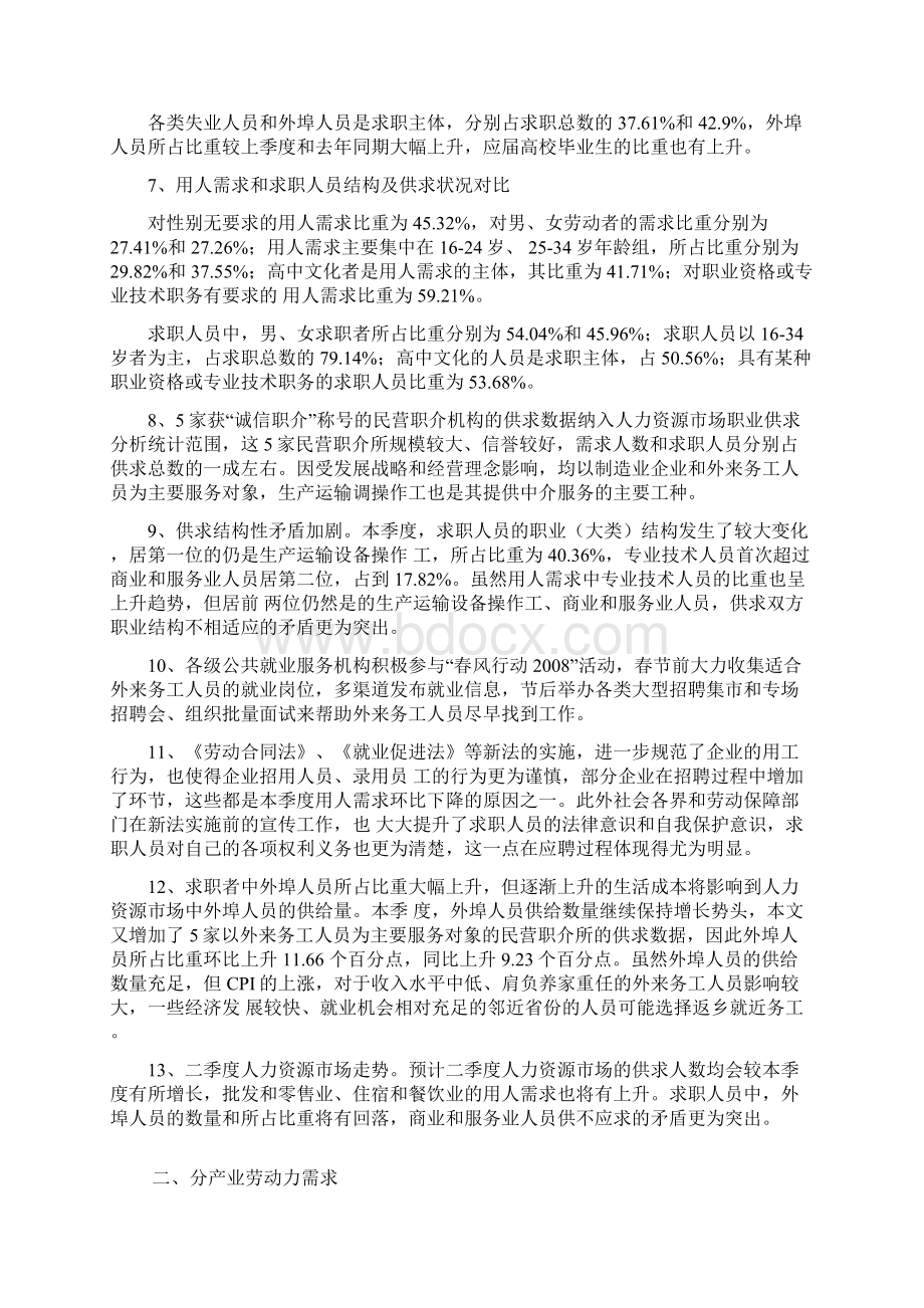 年第一季度人力资源市场职业供求状况分析.docx_第2页