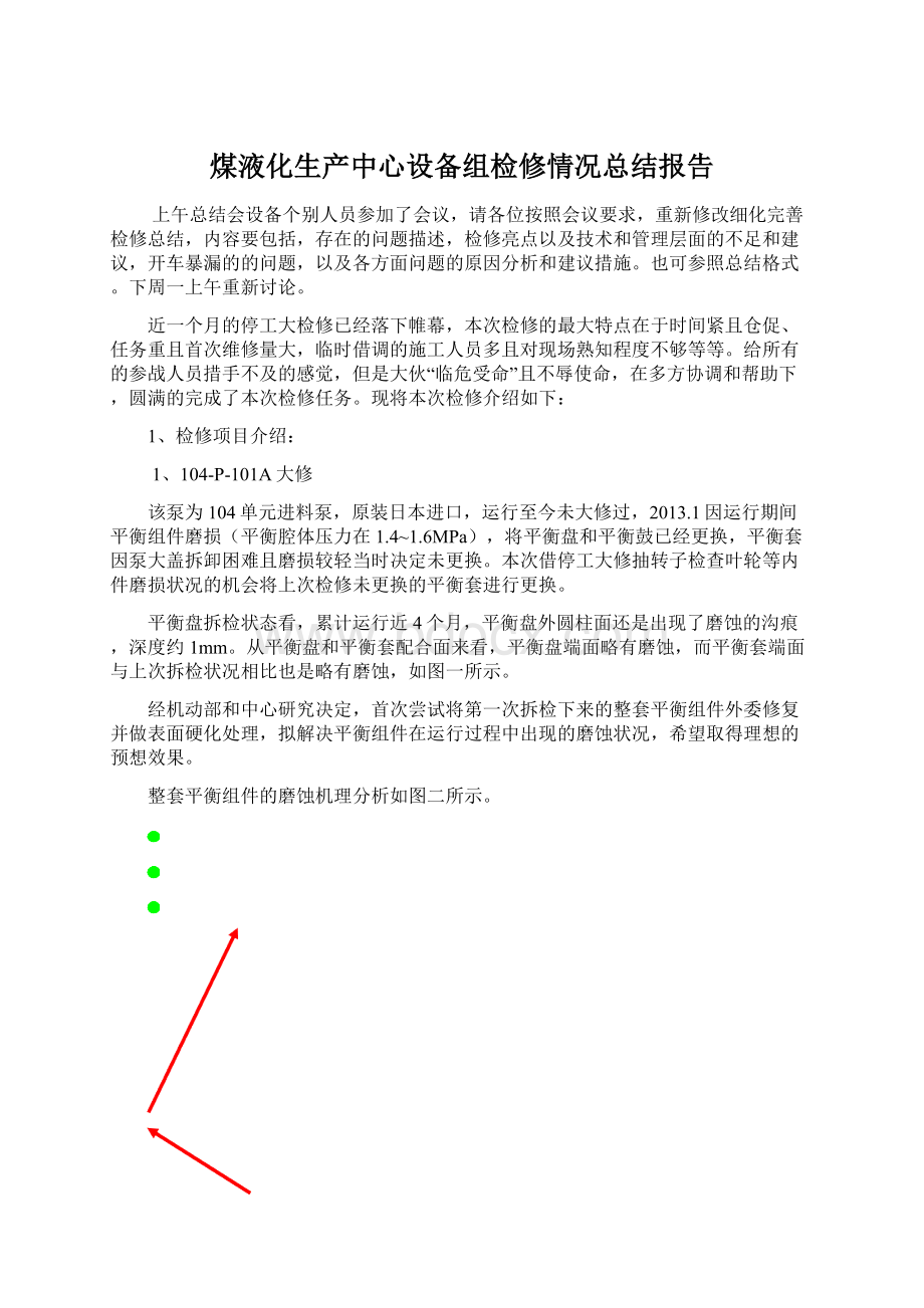 煤液化生产中心设备组检修情况总结报告.docx_第1页