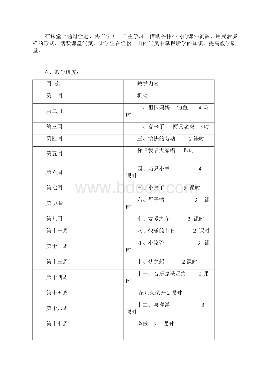 湘版小学三年级下册音乐教学计划Word下载.docx_第2页