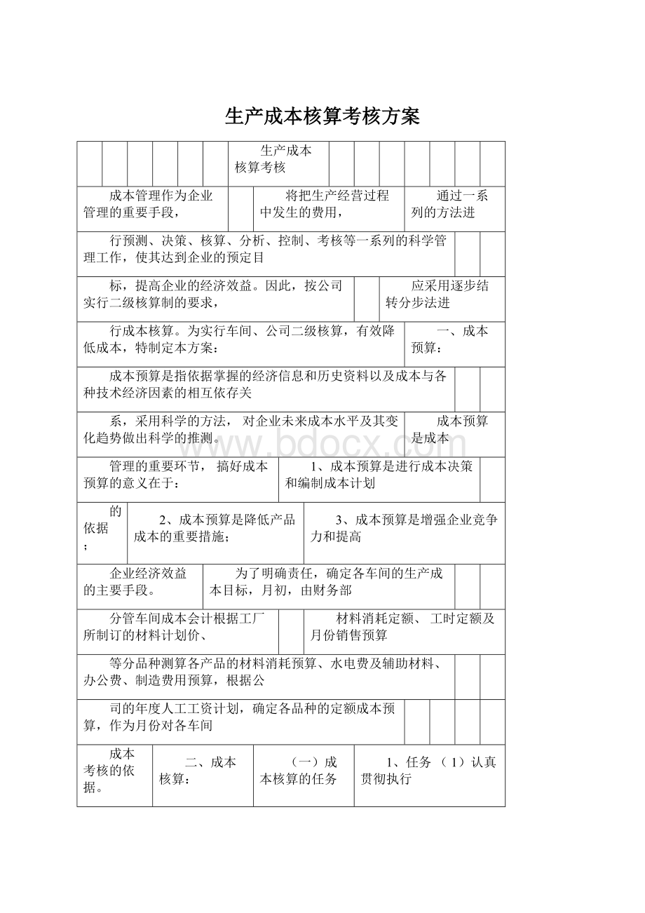 生产成本核算考核方案Word格式文档下载.docx