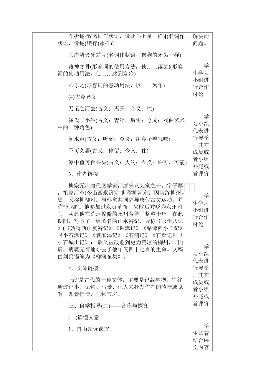 10小石潭记表格式教案.docx_第3页