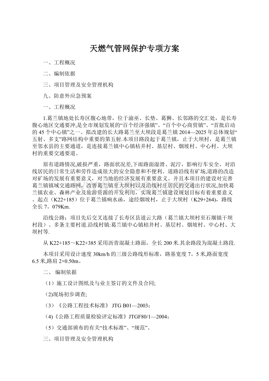 天燃气管网保护专项方案.docx_第1页