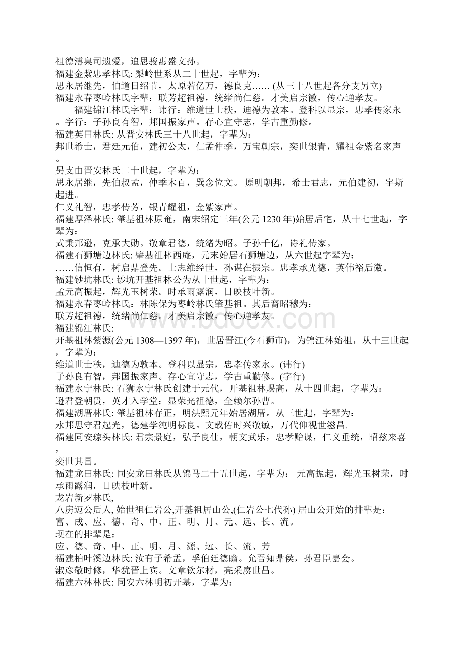 全国林氏字辈总汇Word文件下载.docx_第3页