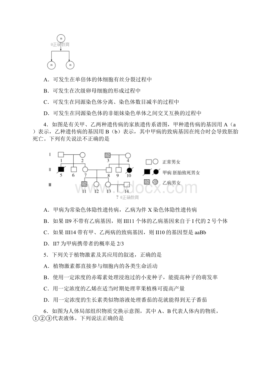 全国Ⅱ卷高三第一次联考 理综Word文档格式.docx_第2页