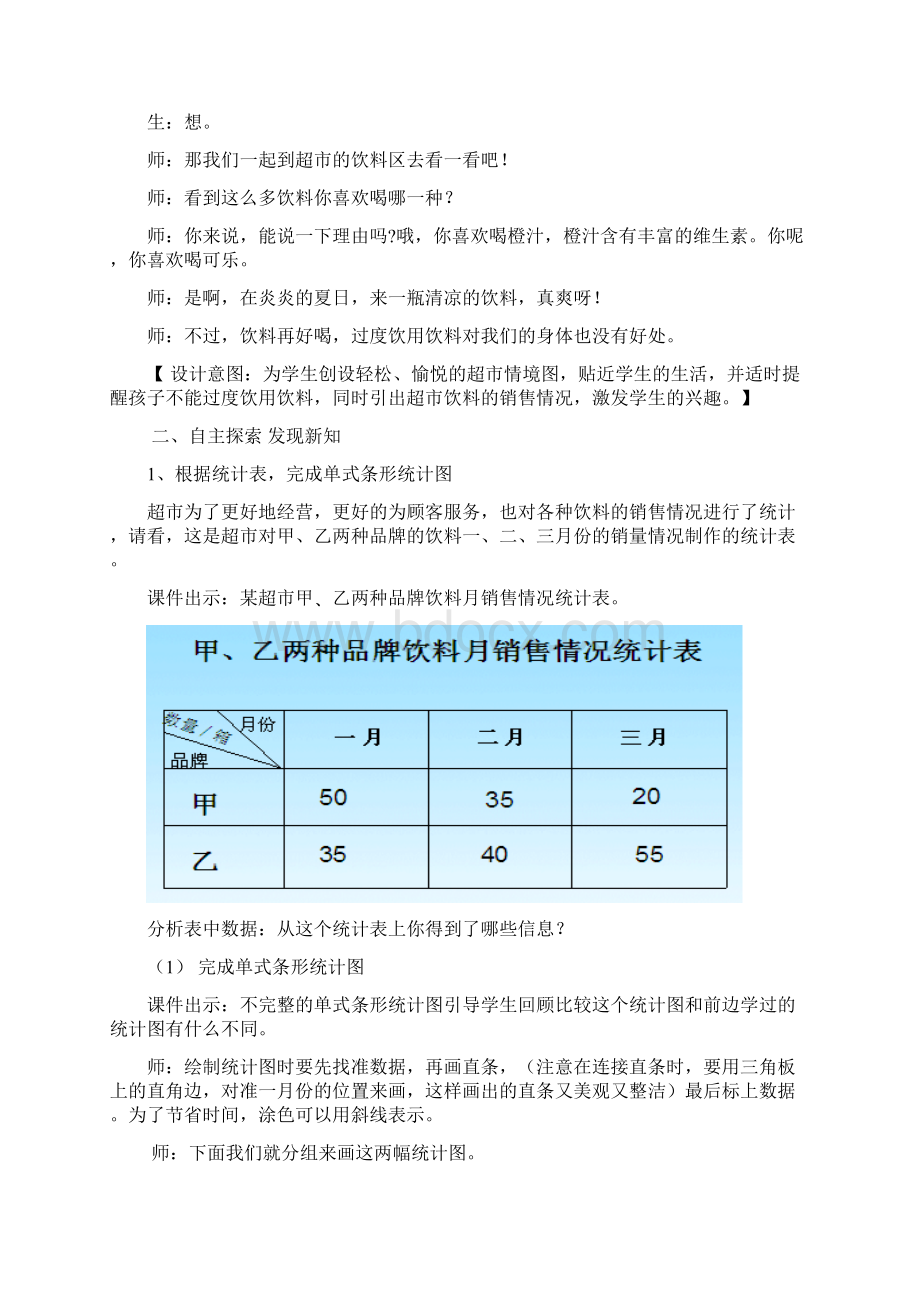 人教版 四年级下册《复式条形统计图》教学设计教学教材.docx_第2页