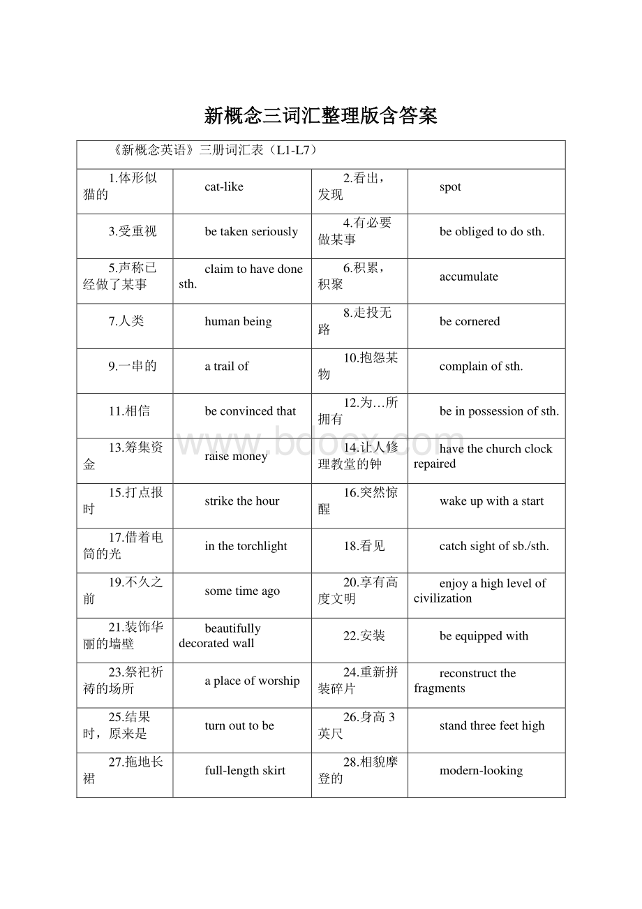 新概念三词汇整理版含答案文档格式.docx_第1页