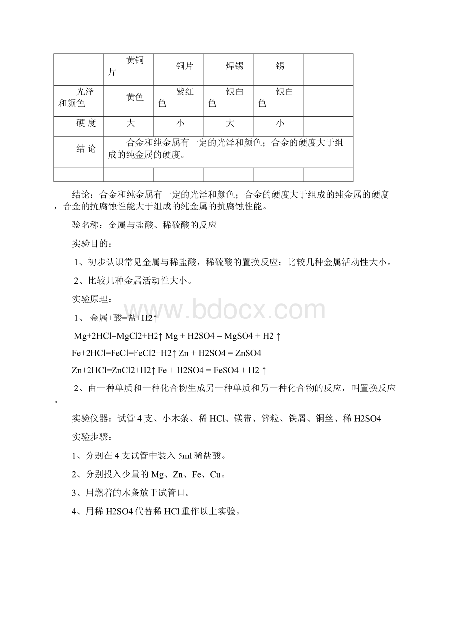 九年级化学下册实验教案.docx_第2页