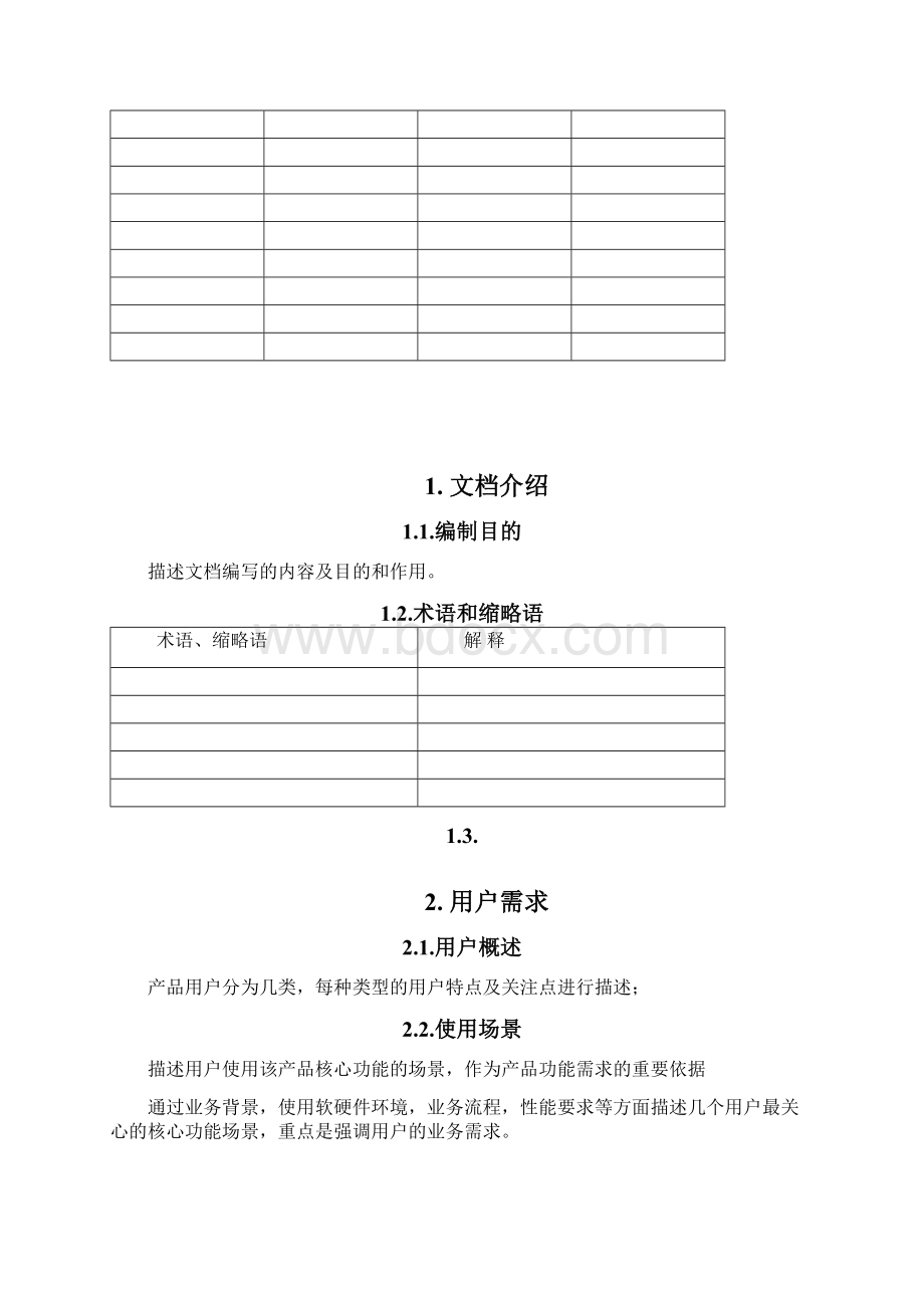 产品需求规格说明书模板.docx_第2页